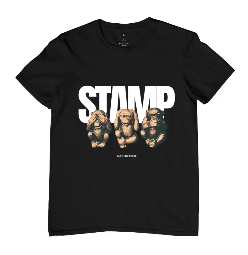 CAMISETA STAMP. THREE MONKEYS - MASCULINO