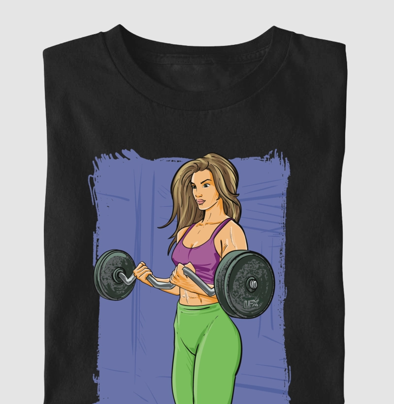 Mulher fazendo biceps V01