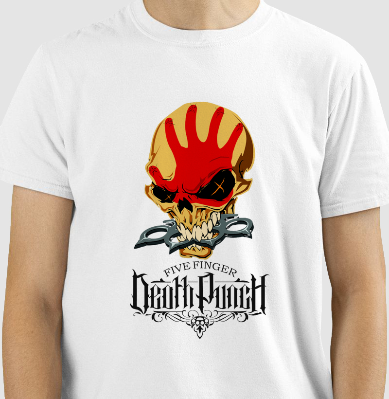 Five Finger Death Punch - Skull Logo White