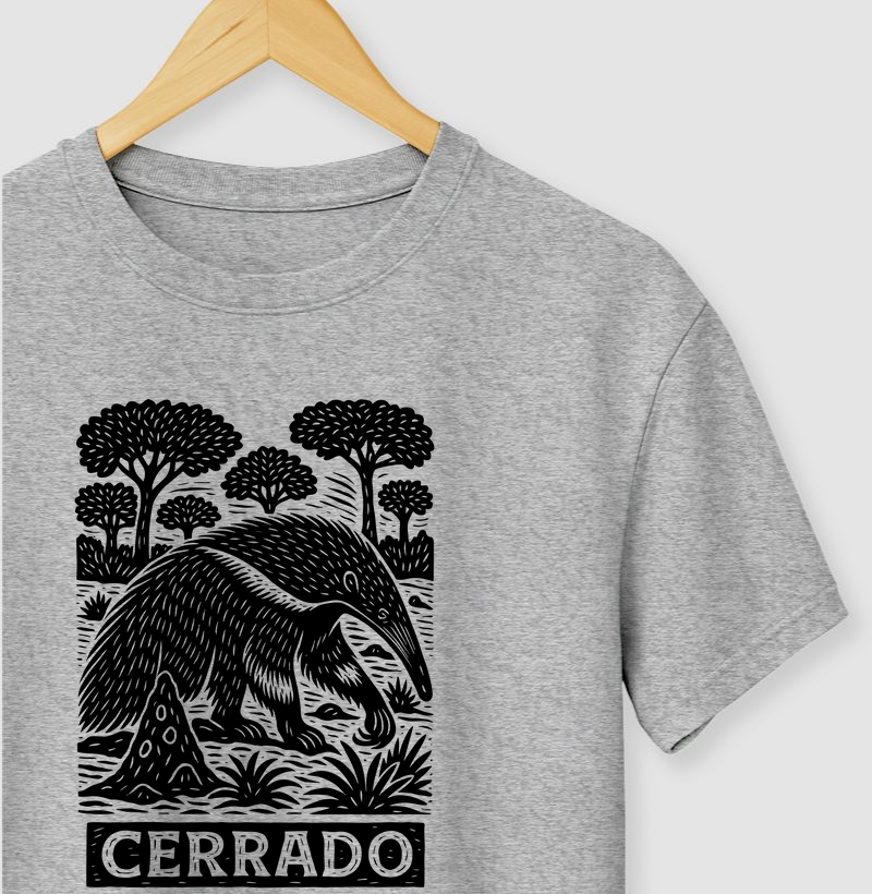 Tamanduá Bandeira Cerrado Xilogravura