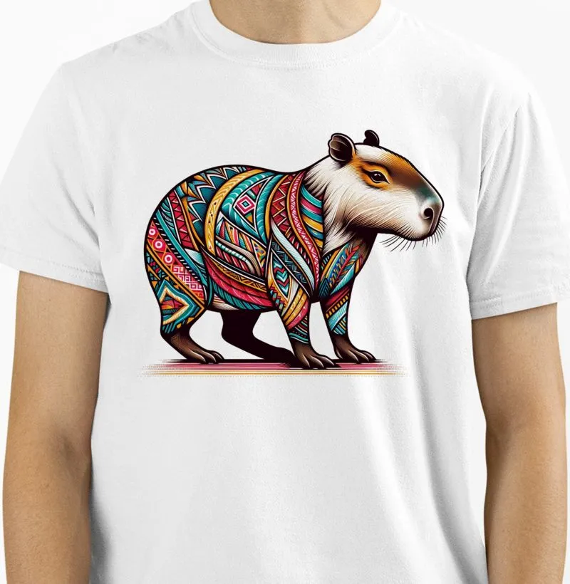 Capivara com arte indígena