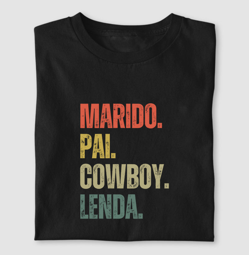 Marido pai cowboy lenda - Algodão 30.1