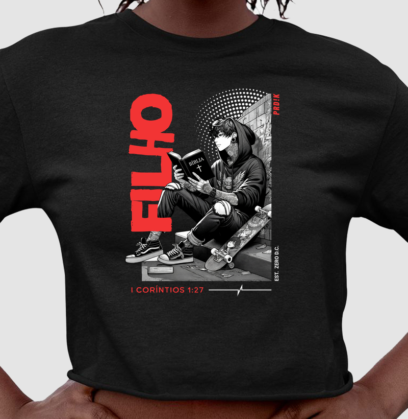 Cropped Algodão com Estampa - Filhos Loucos