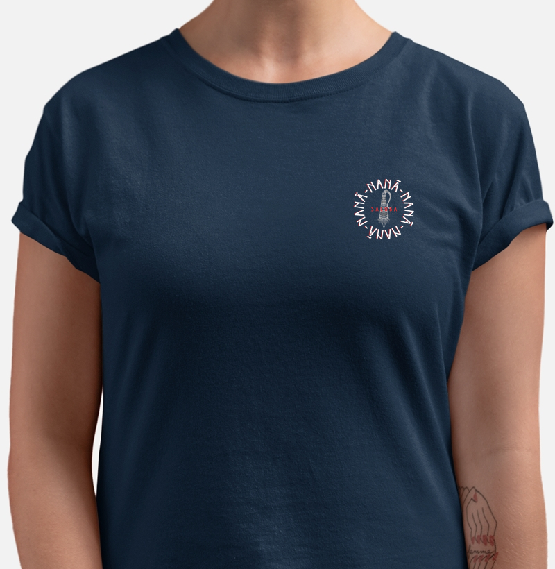 Camiseta Bls Nanã Círcular Sombreada Azul Marinho Feminina
