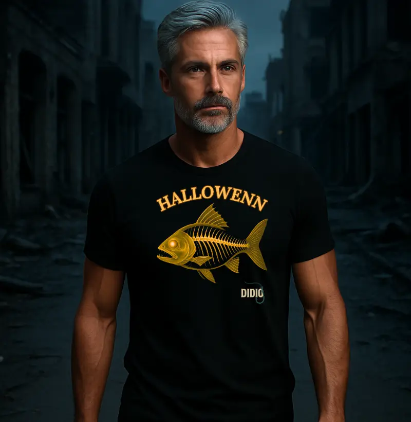 CAMISETA HALLOWENN PEIXE CAVEIRA