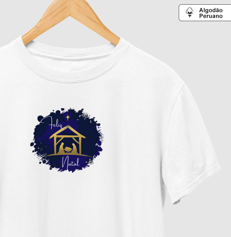 Camisetas Feliz Natal em Algodão Peruano