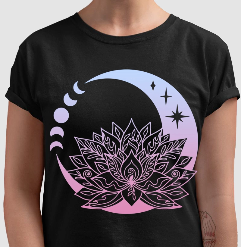 Flor de Lótus e lua degradê