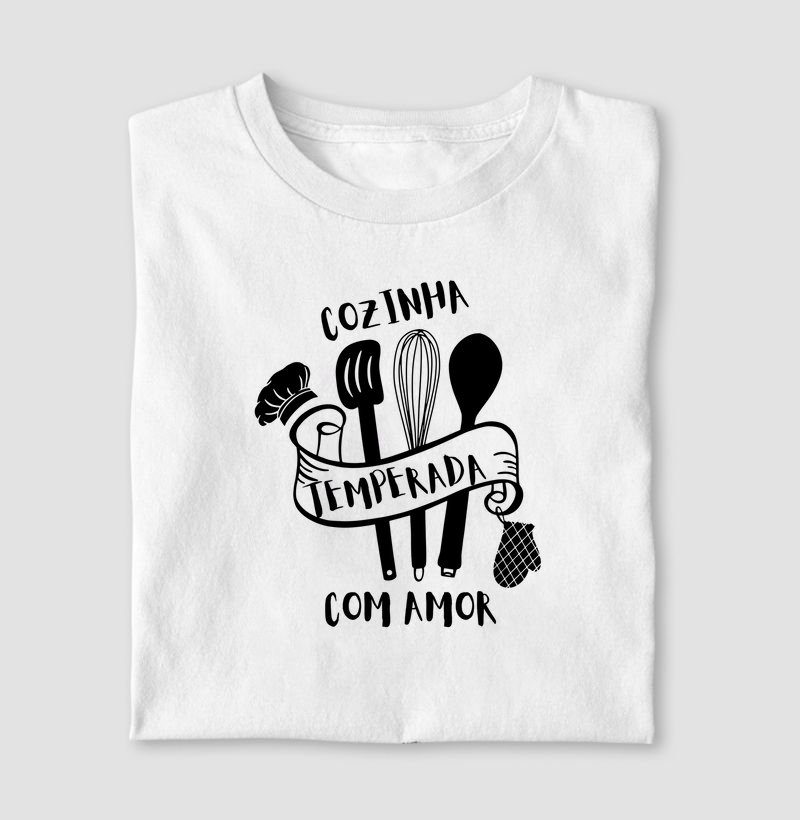 Camiseta Cozinha temperada com AMOR 
