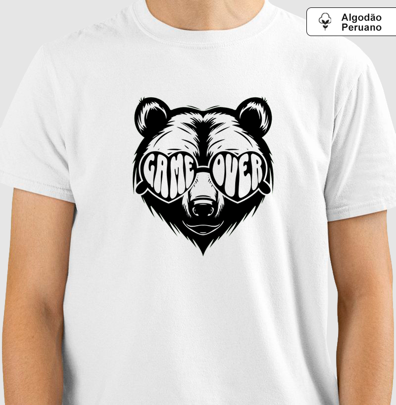 Camisa Algodão Peruano Urso Game Over
