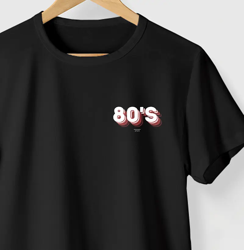 Camiseta ANOS 80 - PRETA - (100% ALGODÃO)