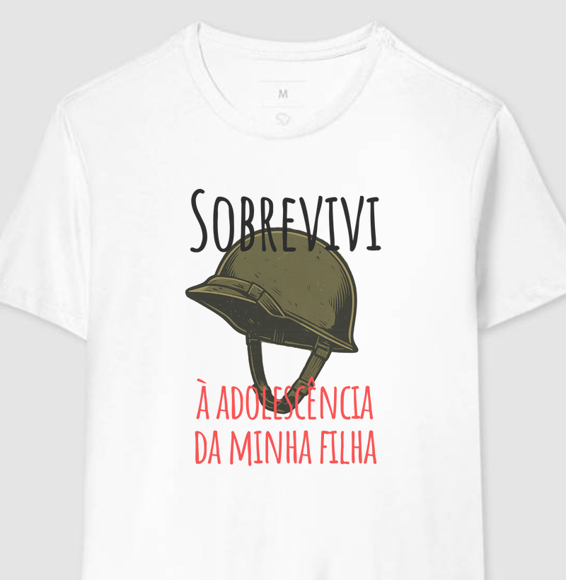 Camiseta SOBREVIVI À ADOLESCÊNCIA DA MINHA FILHA